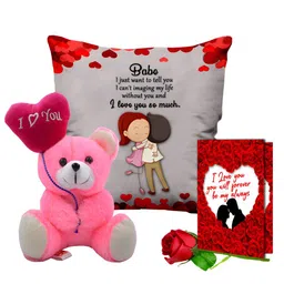 ME & YOU Red & Pink 4 Pcs Printed Home Gift Set-image-94