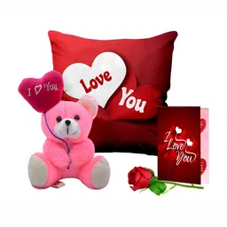 ME & YOU Red & White 4 Pieces Ceramic Printed Home Gift Set-32