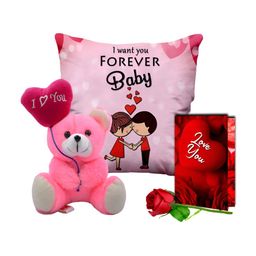 ME & YOU Red & Pink 4 Pieces Printed Home Gift Set-image-74
