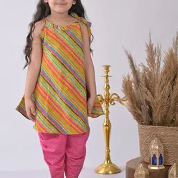 Sangria Girls Printed Pure Cotton Kurti With Dhoti Pants-image-94