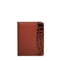 CALFNERO Men Brown & Black Animal Printed Leather Two Fold Wallet-image-42