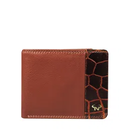 CALFNERO Men Brown & Black Colourblocked Leather Two Fold Wallet-image-11
