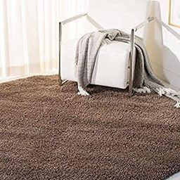 Safiya Carpet Brown Solid Anti-Skid Polyester Carpets-6