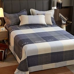 JC HOME White & Grey Geometric 220 TC Cotton Queen Bedsheet with 2 Pillow Covers-image-9