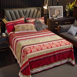 JC HOME Red & Green Ethnic Motifs Cotton 220 TC Queen Bedsheet with 2 Pillow Covers-image-42