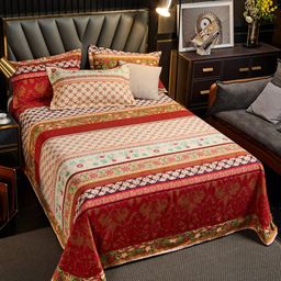 JC HOME Red & Beige Ethnic Motifs 220 TC Queen Bedsheet with 2 Pillow Covers-picture-19