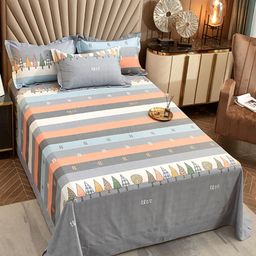 JC HOME Grey  White Striped Single Bedsheet with 2 Pillow Covers-image-91