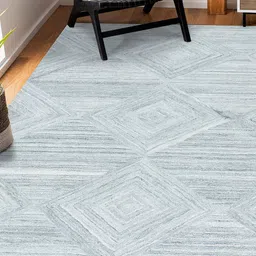 saraswatii global Grey Geometric Woolen Carpet image 4
