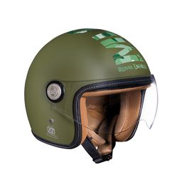 Royal Enfield Green Printed Open Face MLG Helmet image 5