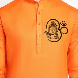 DEVOILER Ethnic Motifs Printed Band Collar Regular Kurta With Pyjamas image 2