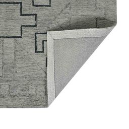 saraswatii global Grey & Black Geometric Printed Woollen Rectangular Carpet image 2