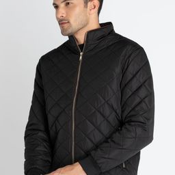 Status Quo Mock Collar Quilted Jacket image 5