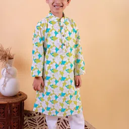 UNBIND Boys Regular Pure Cotton Kurta with Pyjamas image 3