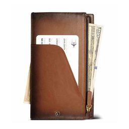 Lapis Bard Men Brown Checked Leather Zip Around Wallet With SIM Card Holder image 3
