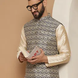 Anouk Men Woven Design Nehru Jackets image 3