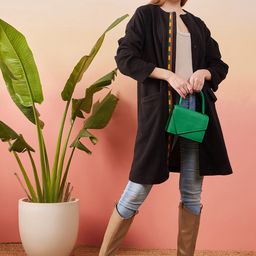 Sangria Woolen Longline Open Front Shrug image 3