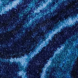 BIANCA Blue Printed Rectangular Carpet With With Non-Slip Rubber Backing image 2