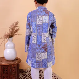 UNBIND Boys Printed Regular Pure Cotton Kurta with Pyjamas image 4