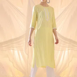 Anouk Floral Yoke Design Regular Kurta with Trousers & With Dupatta image 5