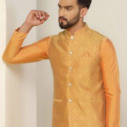 KISAH Woven Design Nehru Jacket image 3
