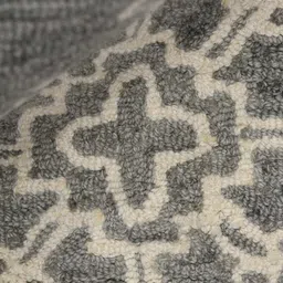 saraswatii global Grey & White Abstract Woolen Carpet image 5
