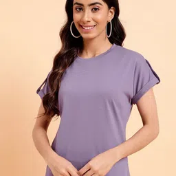 MINT STREET Round Neck Extended Sleeves Cotton T-Shirt-picture-47