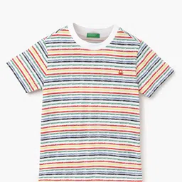 United Colors of Benetton Boys Striped Round Neck Pure Cotton T-shirt-image-62