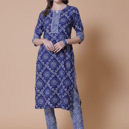 God Bless Bandhani Printed Gotta Patti Kurta with Trousers-image-81