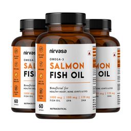Nirvasa Omega-3 Salmon Fish Oil (Pack of 3),  60 Soflets -27