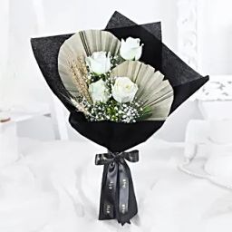 Serene Elegance White Rose Bouquet-image-78
