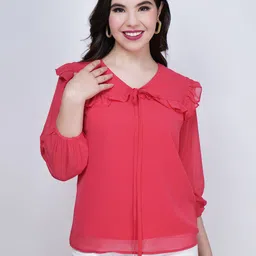 CHARMGAL Tie-Up Neck Georgette Top-picture-29