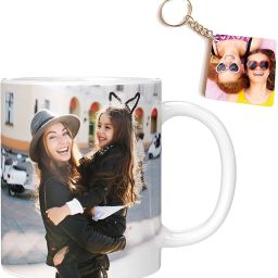 Photo & Text Printed Cup For Birthday , Anniversary Gift White mug + Keychain 11 Ceramic Coffee Mug-image-85