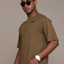 Men Solid Round Neck Pure Cotton Green T-Shirt-picture-45