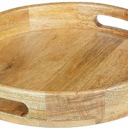 (L-12 X W-12 X H-1.5 Inches Brown) Handcrafted Serving Tray Use for Kitchen Dining Table Multipurpuose Tray Tray-16