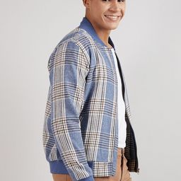Campus Sutra Checked Windcheater Cotton Bomber Jacket-picture-45