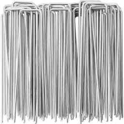 100 Pcs Staples for Securing Weed Landscape Fabric Galvanized Steel Pegs(6 In) Garden Tool Kit-image-66