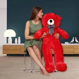 TEDDY BEAR SOFT TOYS 4 FEET RED TEDDY SO CUTE AND SMOOTH TEDDY BEAR 120CM-36