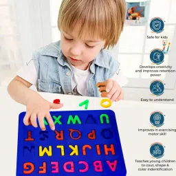 bozica DYE Educational Learning Creative A TO Z ABCD Alphabet Puzzle with knob. image 3