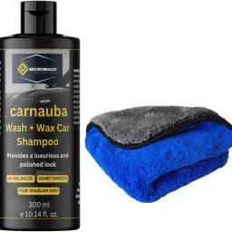 Wash and Wax shampoo 300 ml, 1 pieces of microfiber cloth 850 GSM Combo-image-89