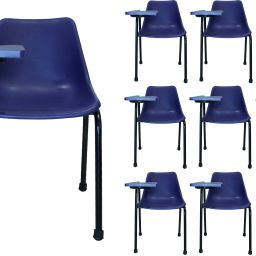 Student Chair With Writing Pad, Heavy Density Pipe, Anti Skid Buffer in Blue Color (Set of 10) And 1 Year Warranty NA Study Arm Chair-image-30