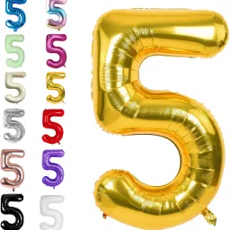Solid Birthday/Anniversary Party Decoration Foil Plain 5 Number 32" Helium Supported Letter Balloon-image-85