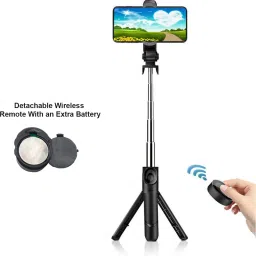ANY KART Bluetooth Remote Camera Remote Control Selfiesticks Wireless Selfie Stick Tripod Tripod Kit, Monopod, Tripod, Tripod Bracket image 2
