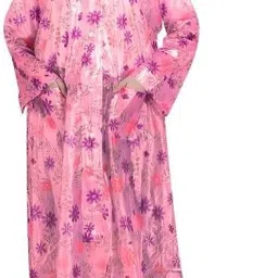 Floral Print, Solid Women Raincoat-image-30
