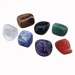 SEVEN CHAKRA TUMBLE STONE SET Polished Angular Crystal Stone-image-32