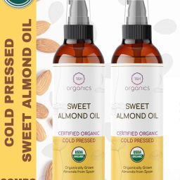 100 % Pure USDA Certified Organic Cold Pressed Sweet Almond Oil - Pack of 2 Hair Oil-5