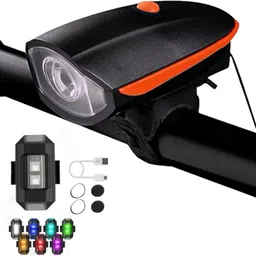 highrider USB Rechargeable Cycle Light & Horn with Helmet Light(Multi Modes) Bell-picture-29