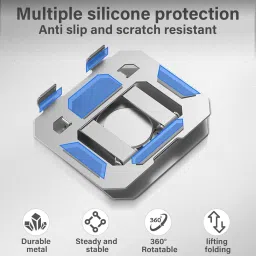 Soopii 360°Rotating Metal Portable & Foldable Tablet Phone Stand Anti Slip Adjustable Mobile Holder image 3