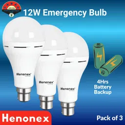 henonex Pack of 3 – 12W LED Power Backup Emergency Bulbs 2 hrs Bulb Emergency Light-picture-5