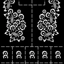 Beautiful Full Palm Mehndi Stencil With Flower And Dot Design-image-92