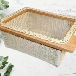 Plastic PVC Wicker Basket Modular Kitchen Pull Out Basket for Onion, Potato 15x20x8(pvc) Storage Basket-10